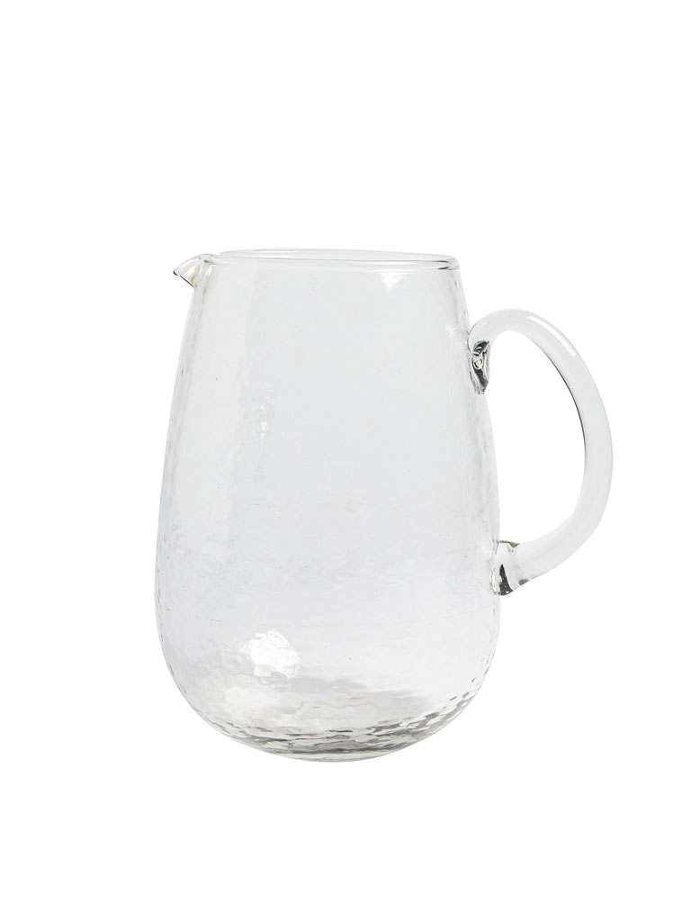 Hammered glass pitcher Lavandou with handle - 2