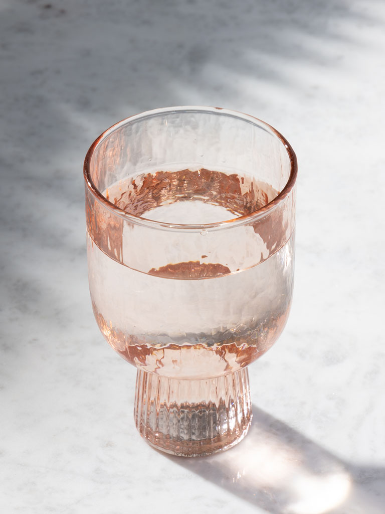 Ribbed glass on foot Peaches - 1