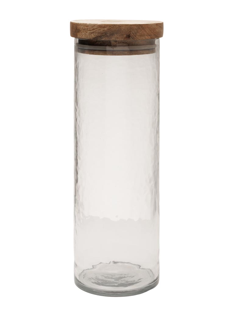 Airtight cylinder jar hammered glass - 3