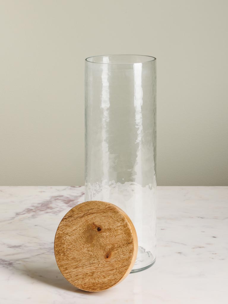 Airtight cylinder jar hammered glass - 4