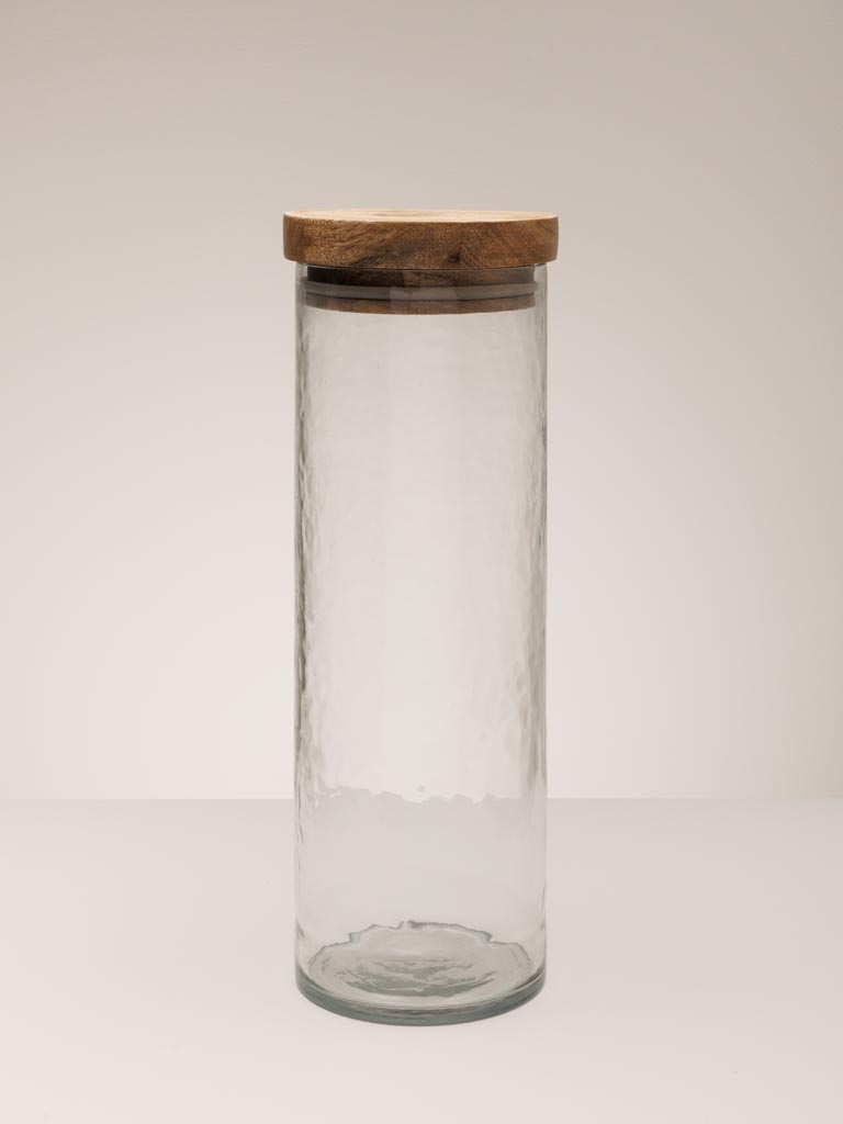 Airtight cylinder jar hammered glass - 5