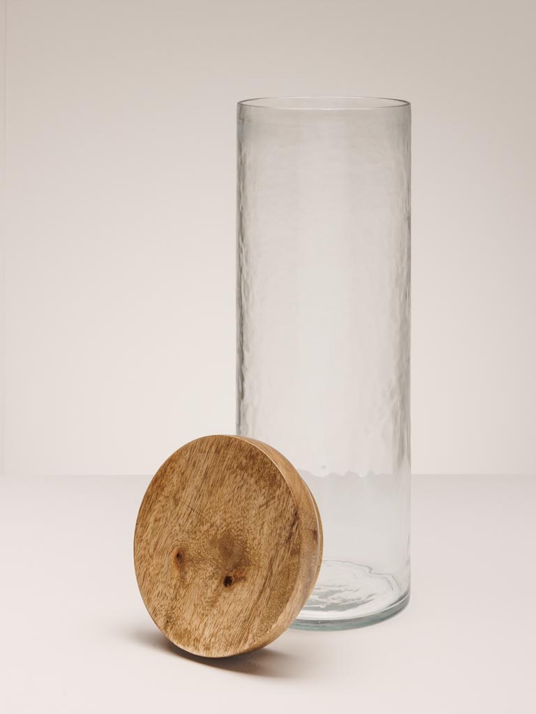 Airtight cylinder jar hammered glass - 7