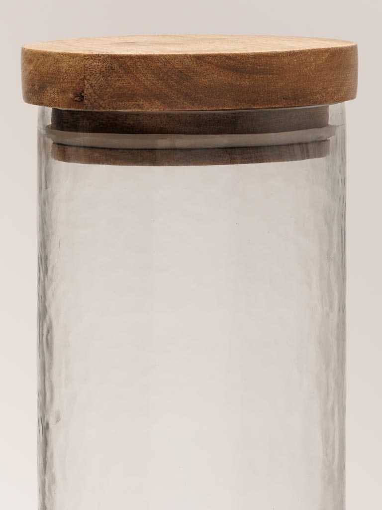 Airtight cylinder jar hammered glass - 2