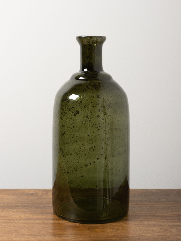 Large green recycled glass bottle - 1