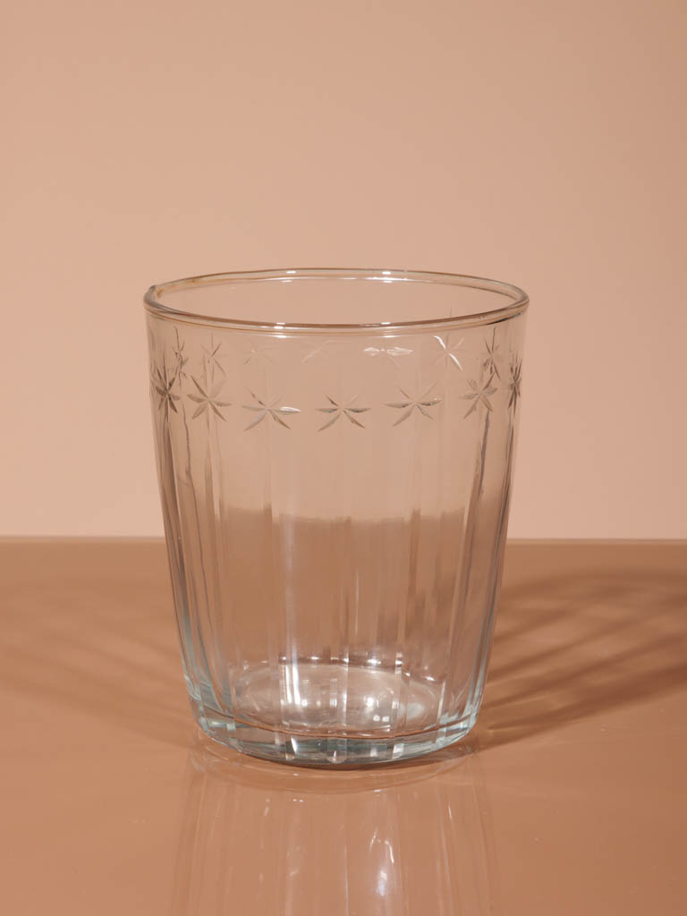 Engraved small glass water Nuit étoilée - 1