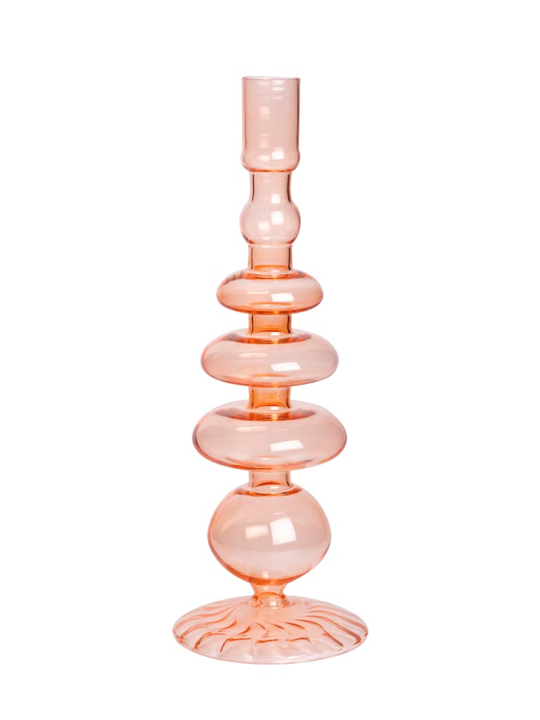 Light pink candlestick Ondoa borosilicate - 2