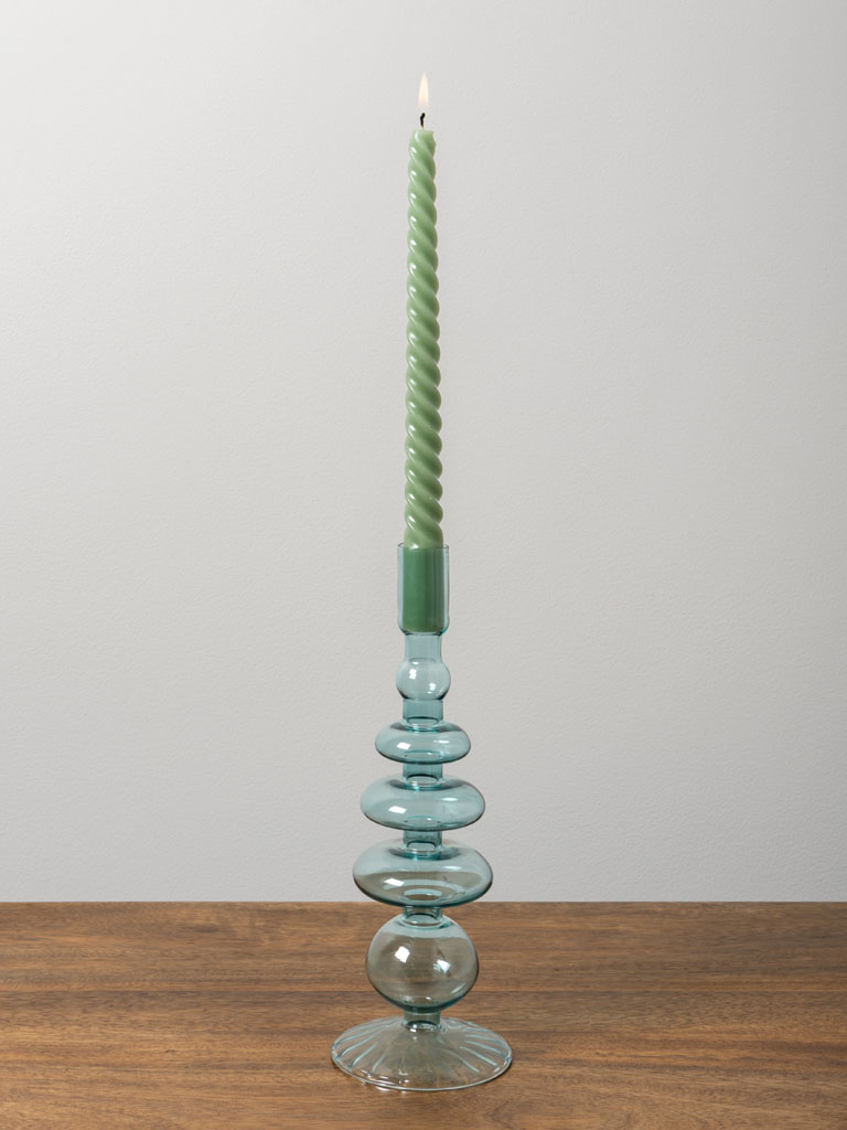 Bougeoir turquoise Ondoa borosilicate - 1