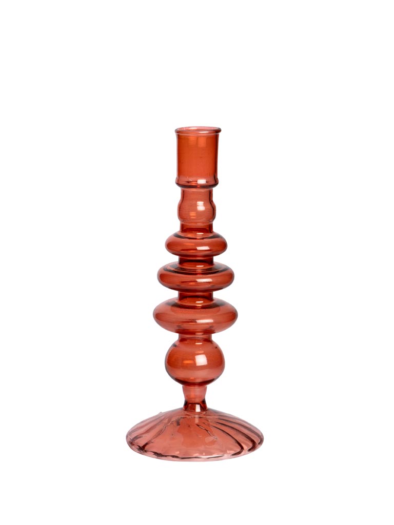 Dark pink candlestick Ondoa borosilicate - 2
