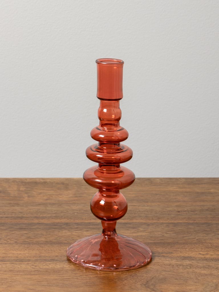 Dark pink candlestick Ondoa borosilicate - 3