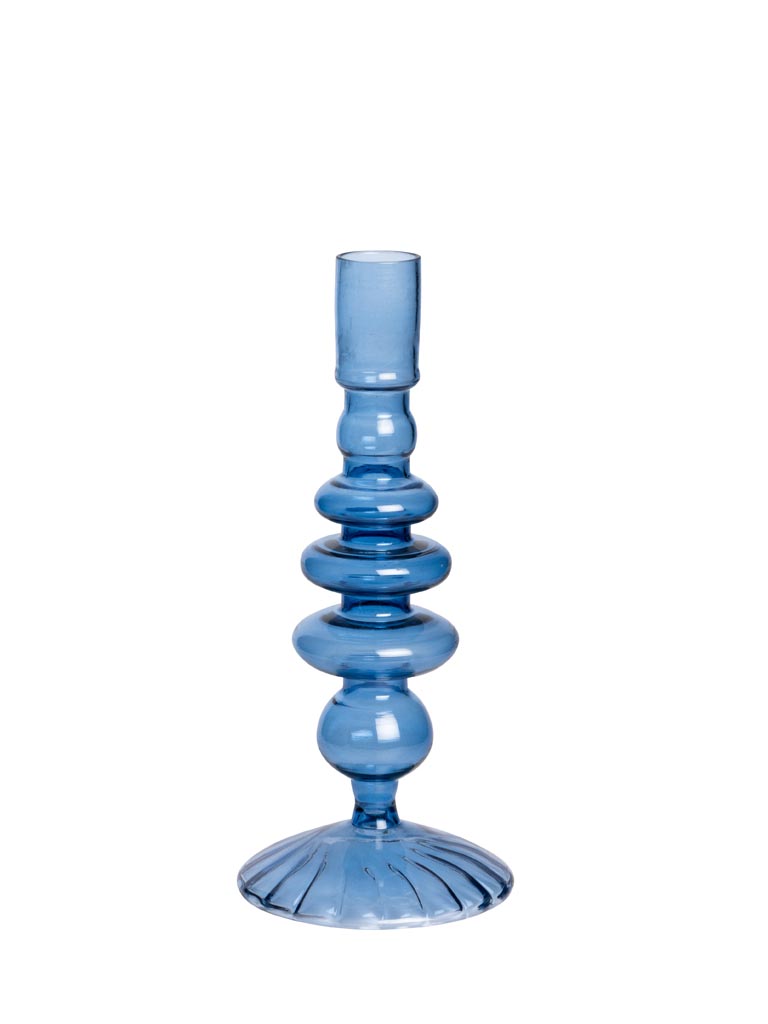 Bougeoir bleu foncé Ondoa borosilicate - 2