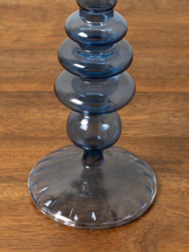 Bougeoir bleu foncé Ondoa borosilicate - 5