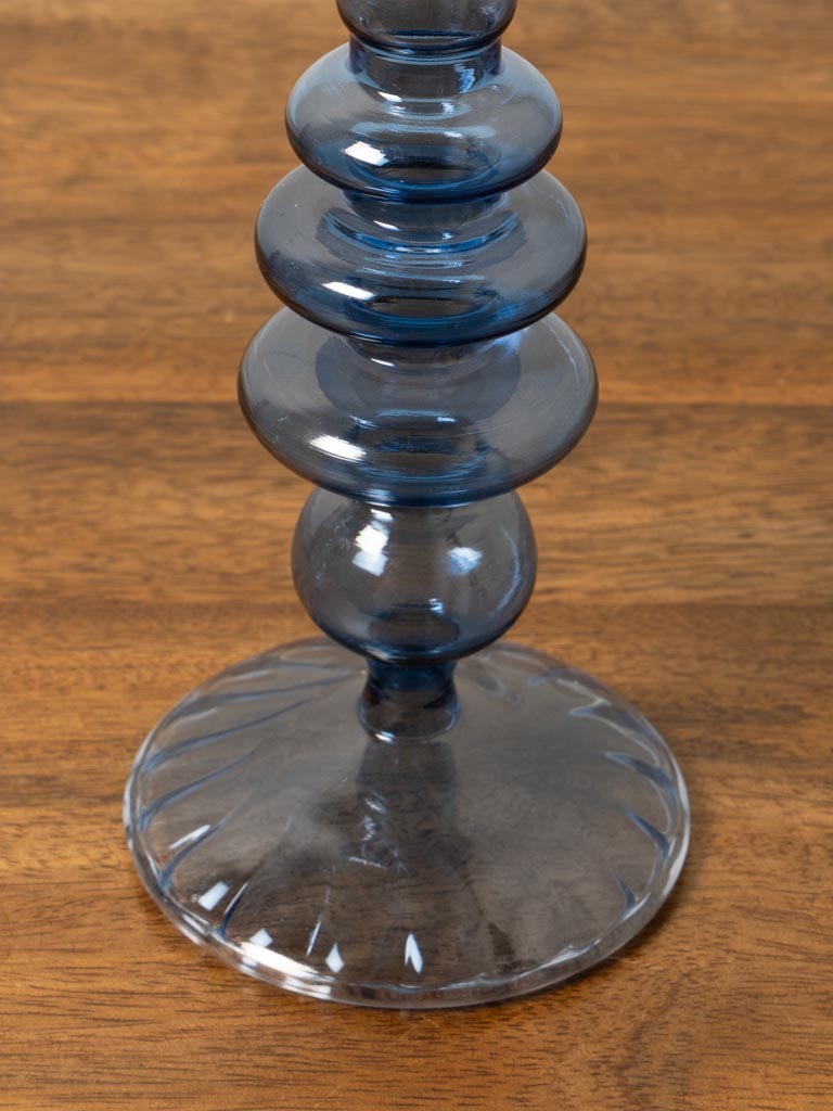 Dark blue candlestick Ondoa borosilicate - 5