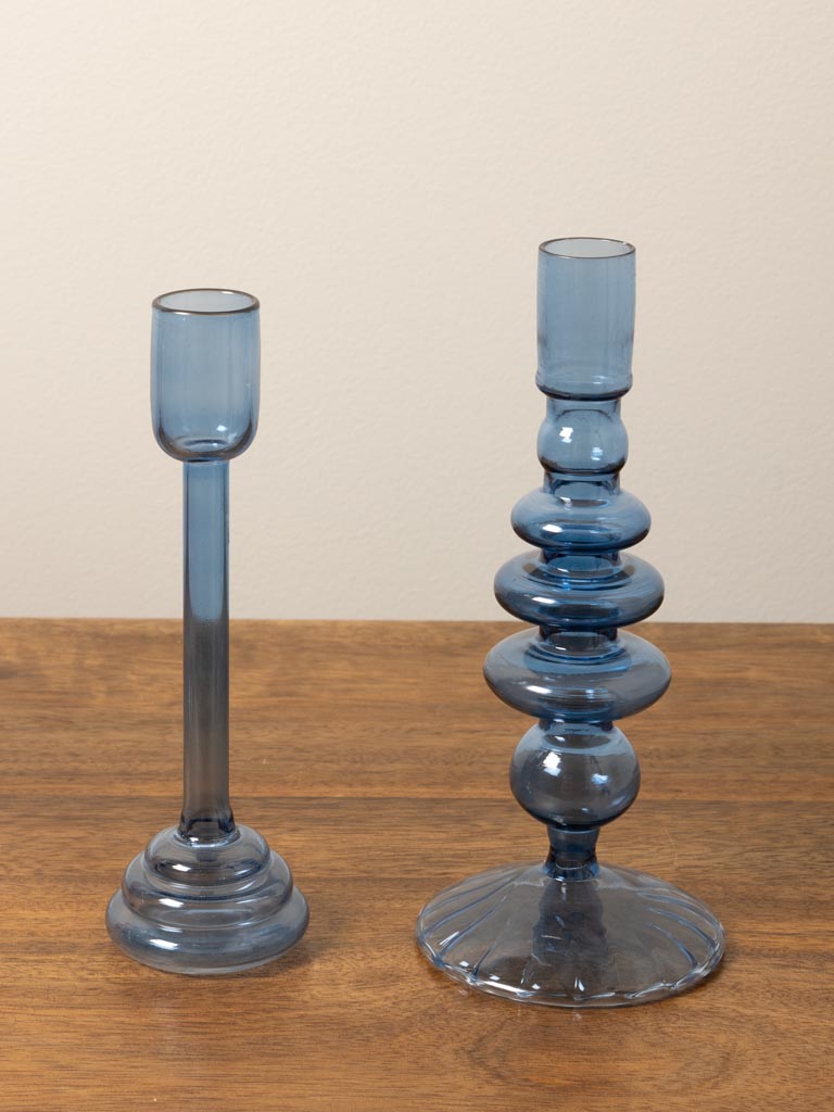 Bougeoir bleu foncé Ondoa borosilicate - 4