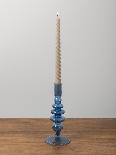 Dark blue candlestick Ondoa borosilicate
