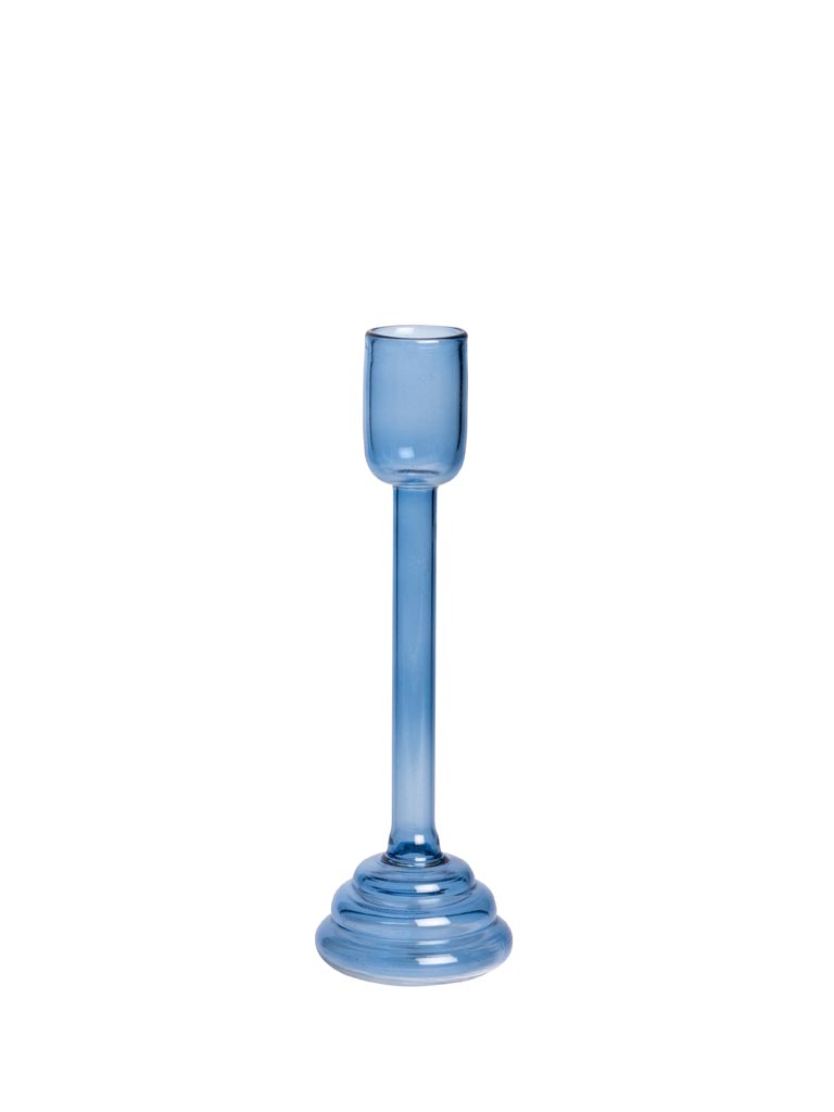 Small dark blue candlestick Ondoa borosilicate - 2