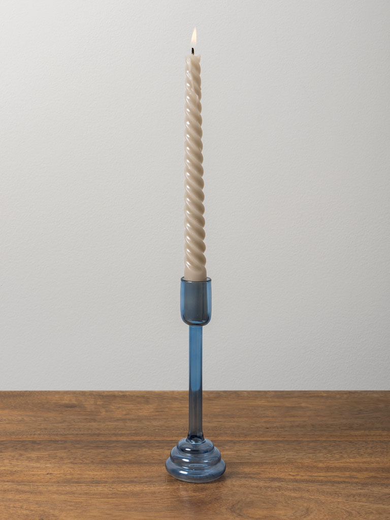 Small dark blue candlestick Ondoa borosilicate - 1