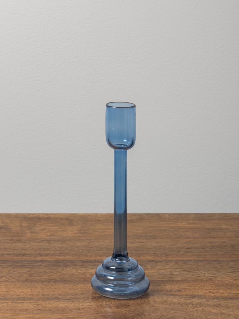 Small dark blue candlestick Ondoa borosilicate - 3