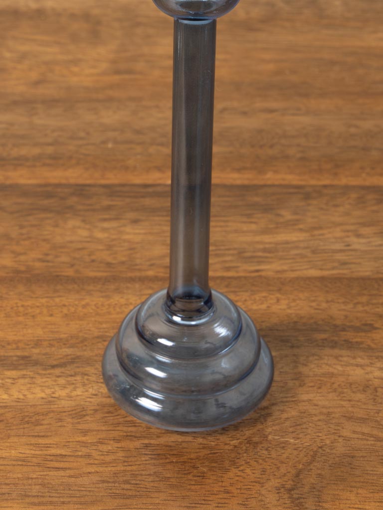 Small dark blue candlestick Ondoa borosilicate - 5