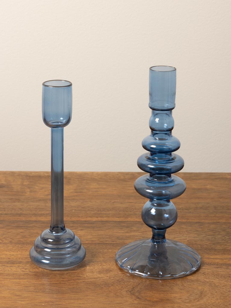 Small dark blue candlestick Ondoa borosilicate - 4