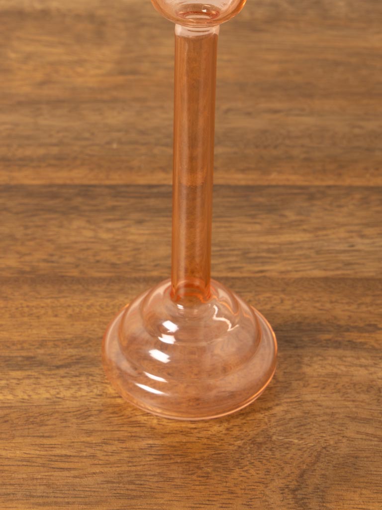 Small light pink candlestick Ondoa borosilicate - 5