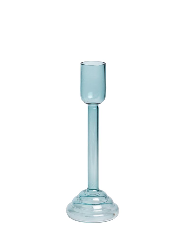 Small light blue candlestick Ondoa borosilicate - 2