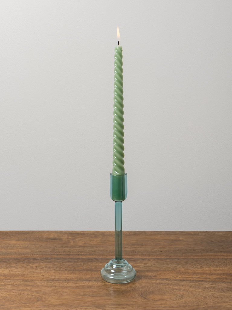 Small light blue candlestick Ondoa borosilicate - 1