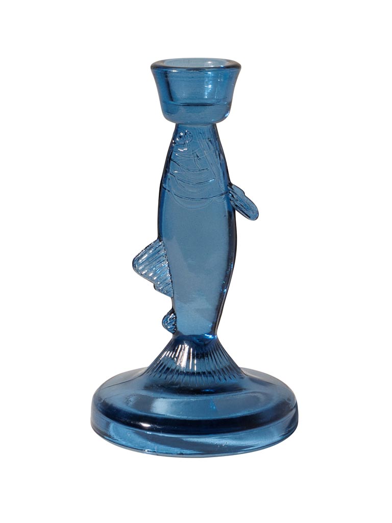 Fish candlestick blue - 2