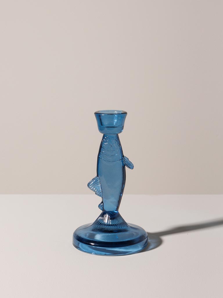 Fish candlestick blue - 3