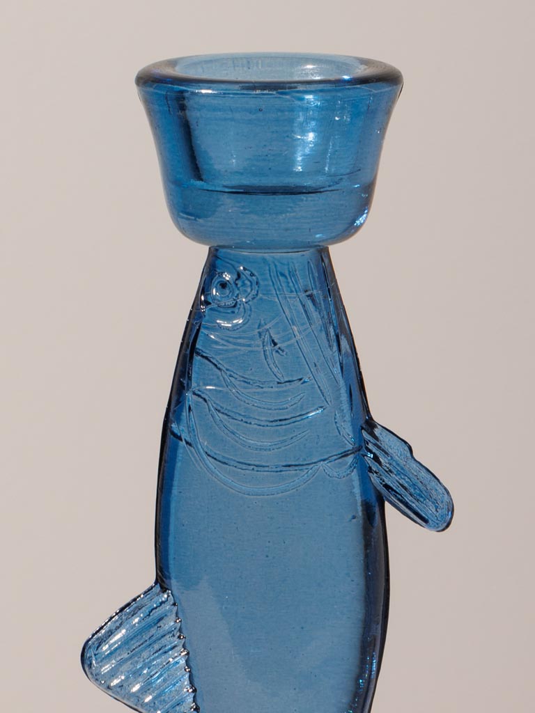 Fish candlestick blue - 4