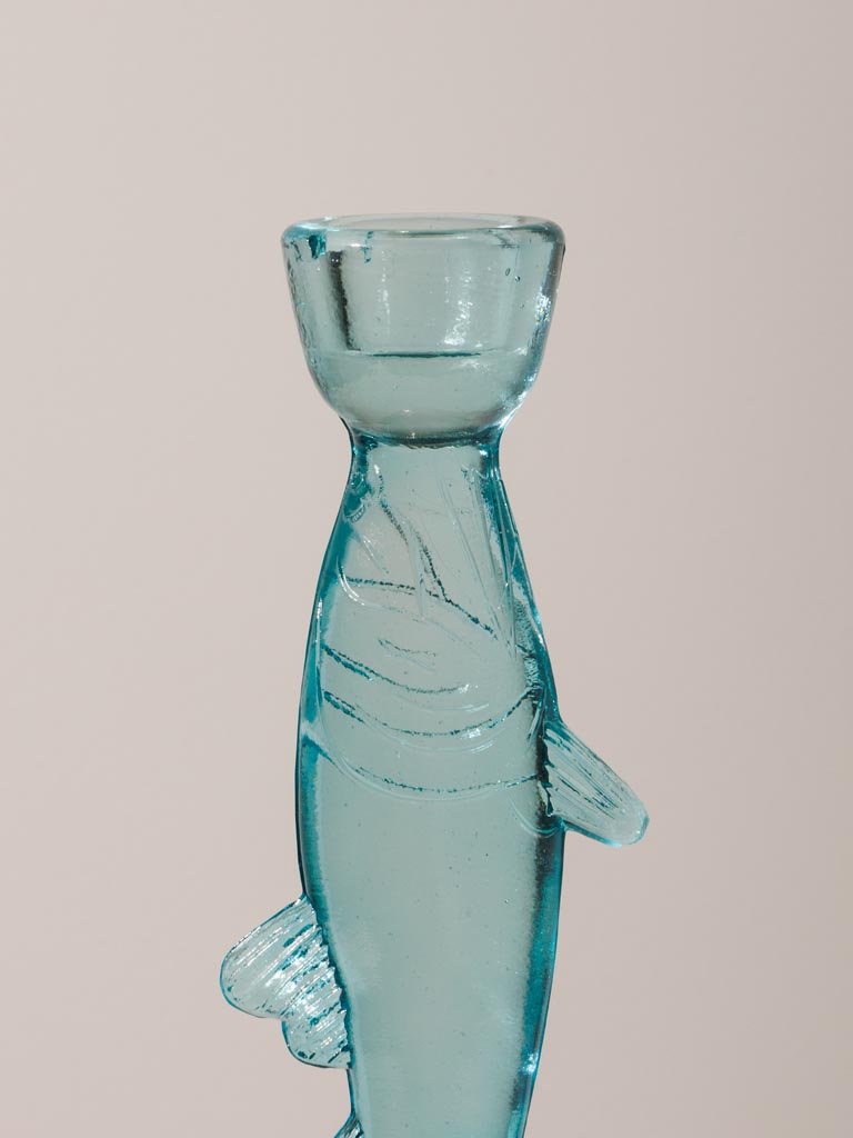 Large fish candlestick pink & blue - 4