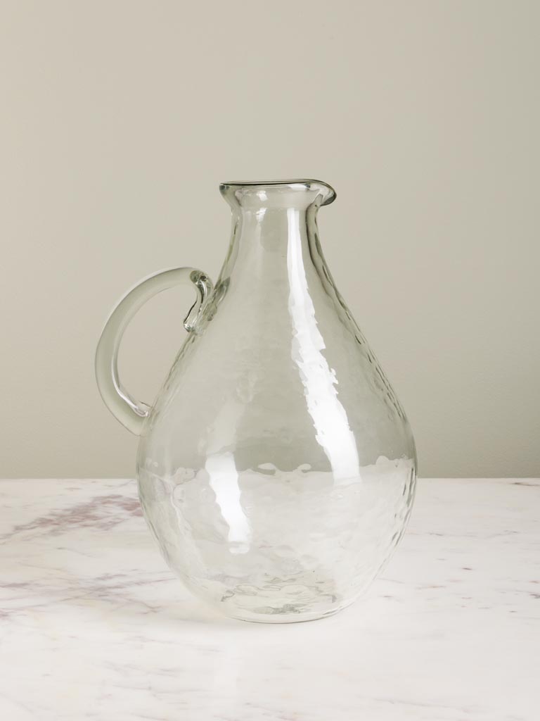 Hammered glass globe pitcher - 1