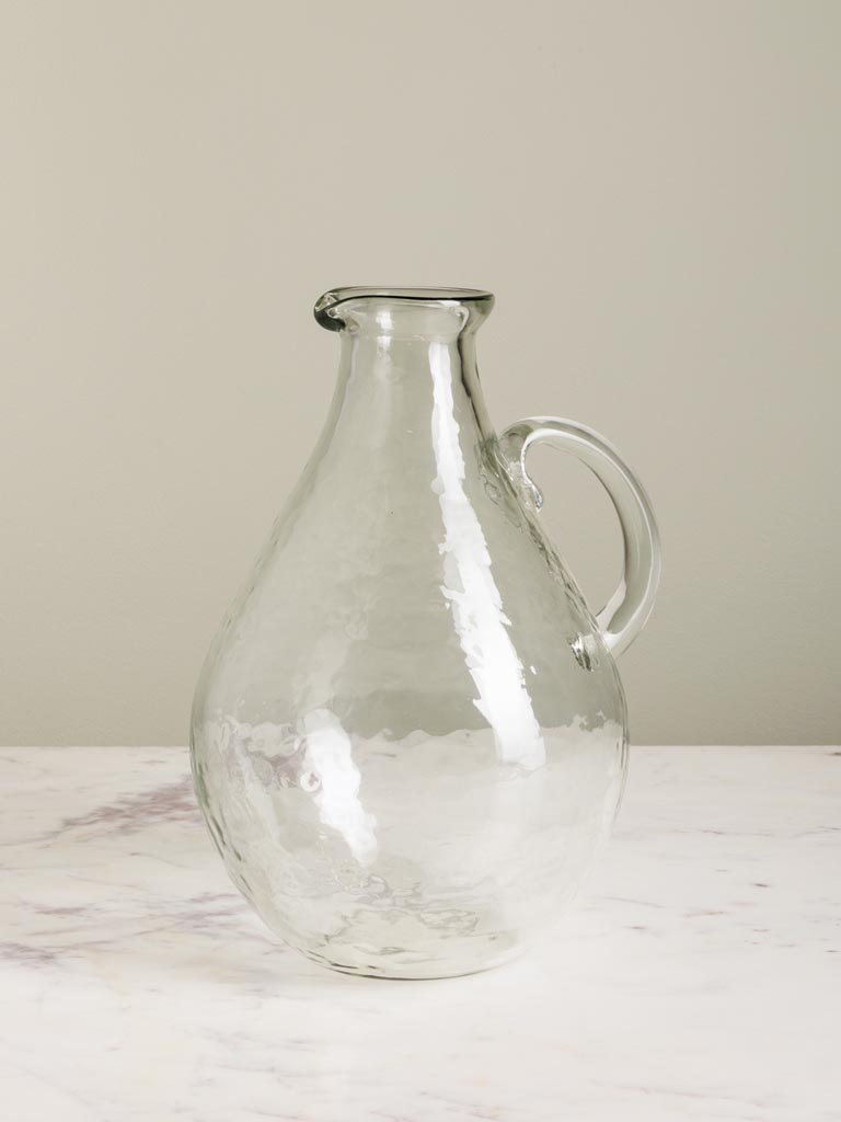 Hammered glass globe pitcher - 3