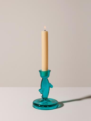 Small fish candlestick emerald