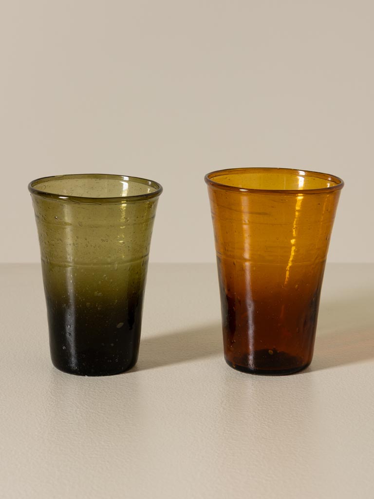 S/4 gobelets fins verre vert - 3
