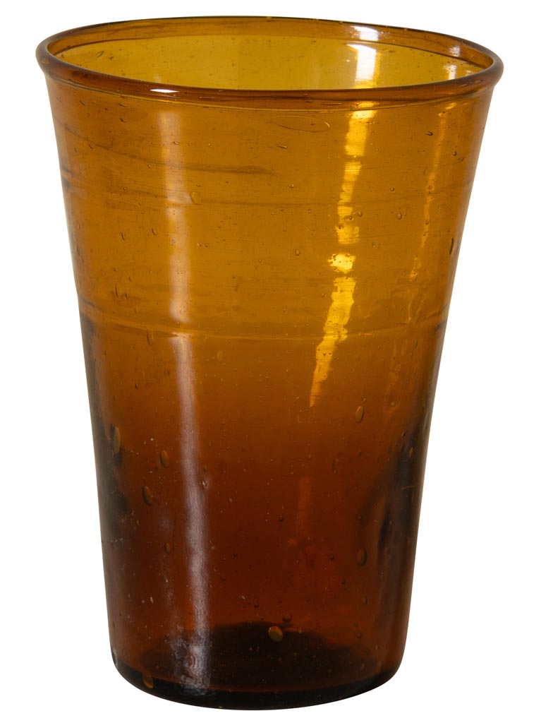 S/4 gobelets fins verre ambré - 2