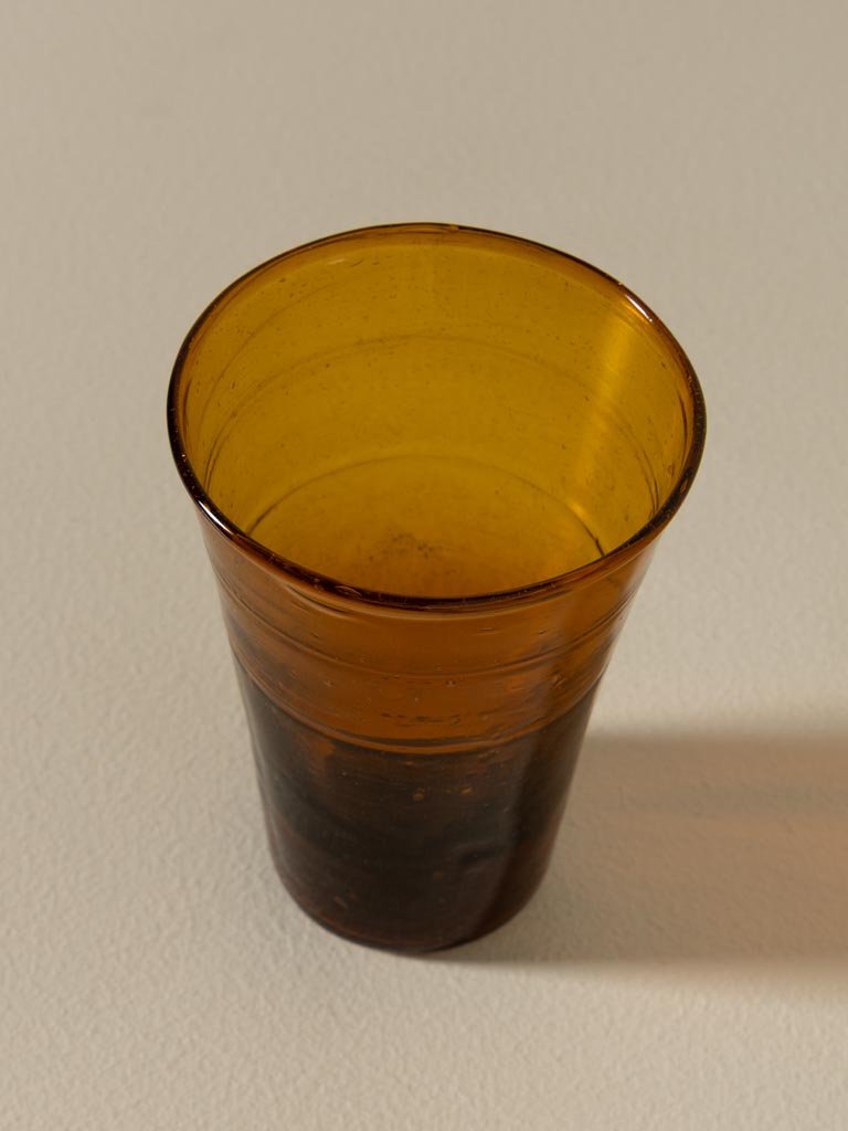 S/4 gobelets fins verre ambré - 3