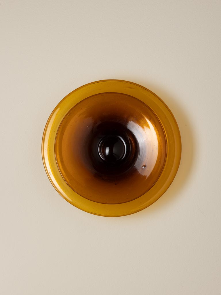 S/2 small deep plates in thin recycled amber glass - 3