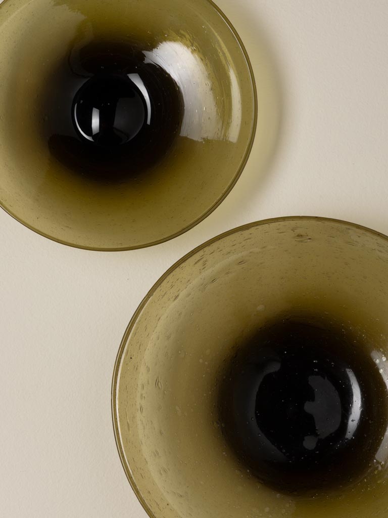 S/2 small deep plates in thin recycled green glass - 4