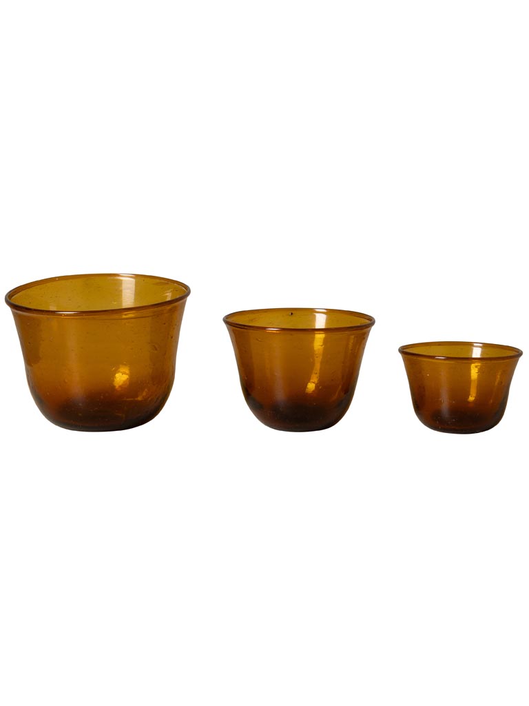 S/3 amber bowls in recycled glass - 2