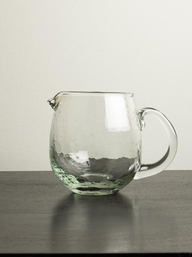 Small hammered glass pitcher Lavandou