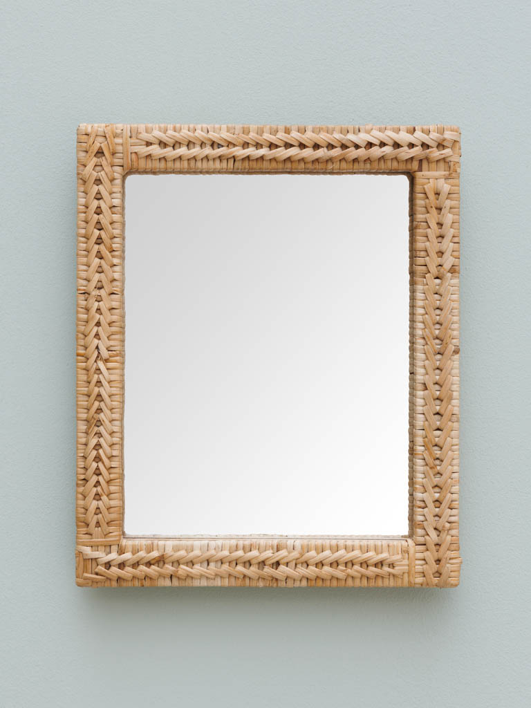 Small mirror weaved rattan - 1
