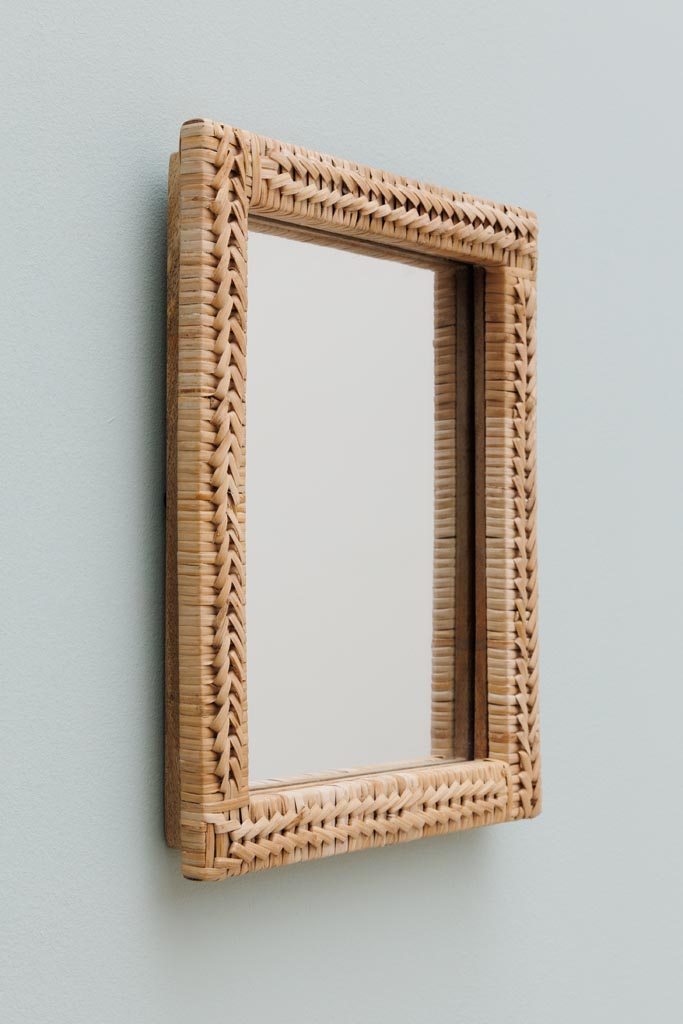 Small mirror weaved rattan - 3