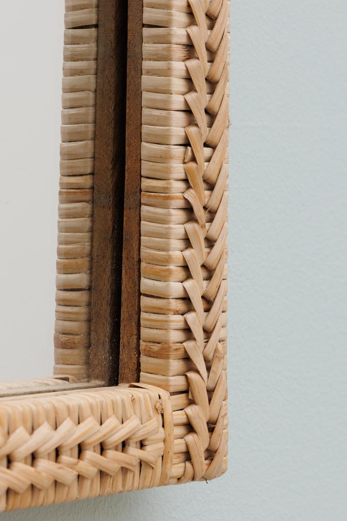 Small mirror weaved rattan - 5
