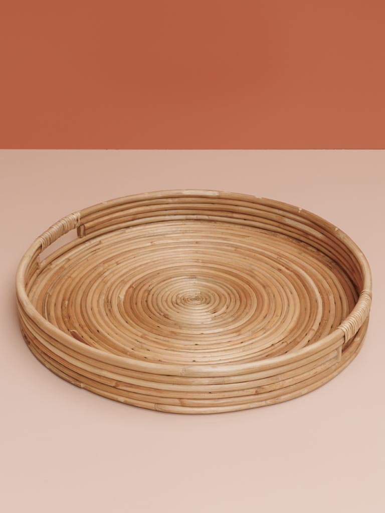 S/3 natural rattan trays - 6
