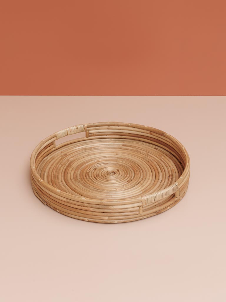 S/3 natural rattan trays - 5