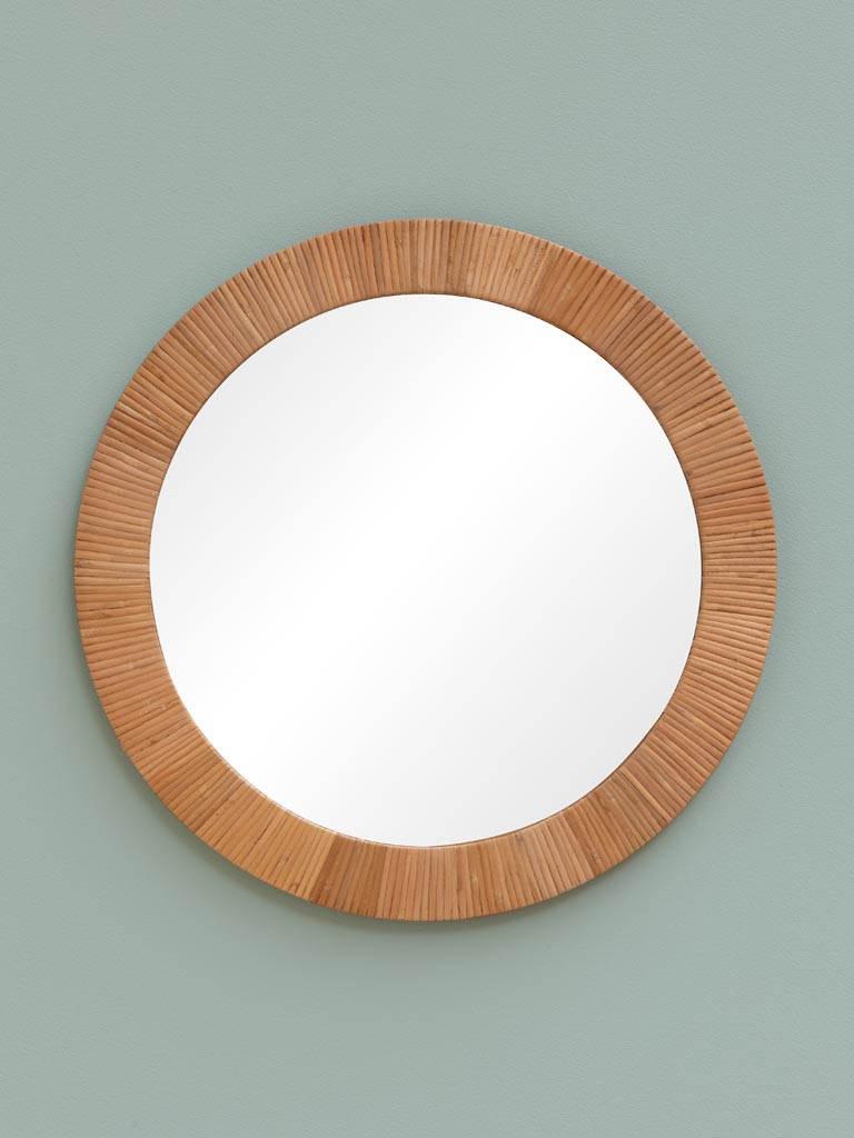 Miroir rond rotin plat Rita - 1