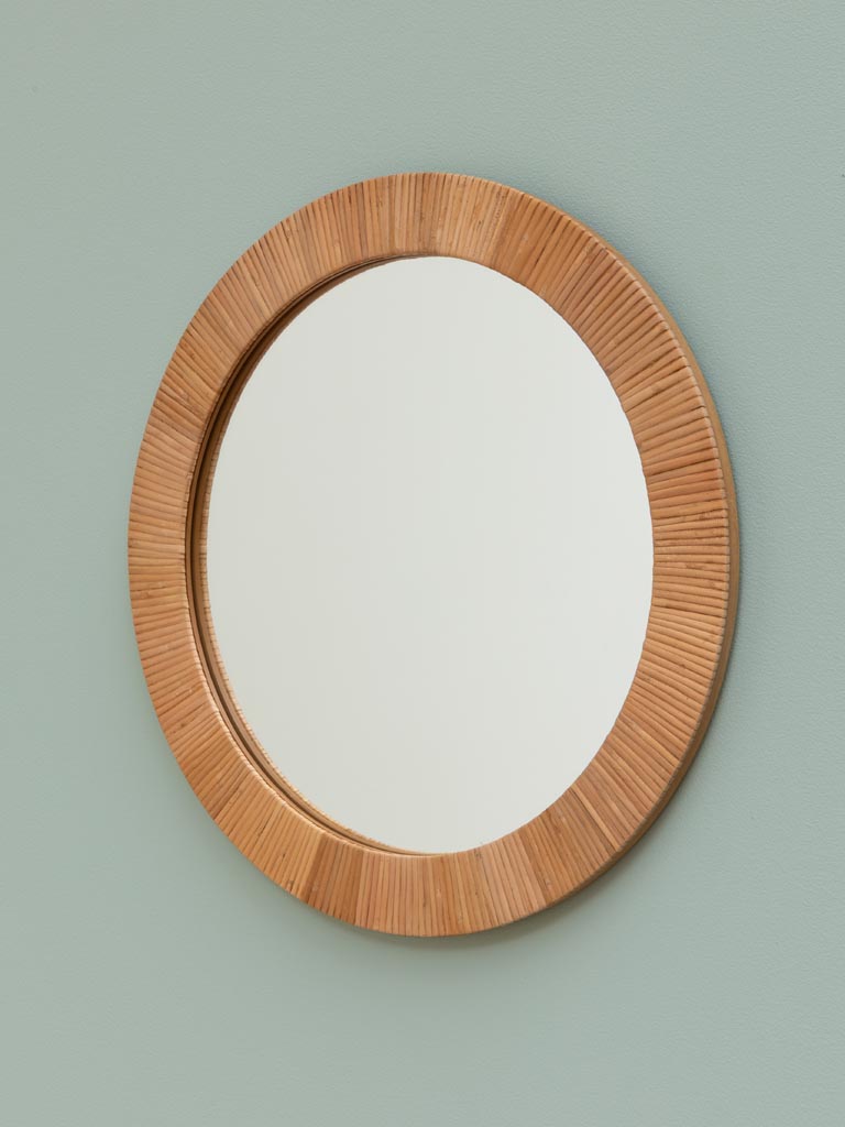 Miroir rond rotin plat Rita - 3
