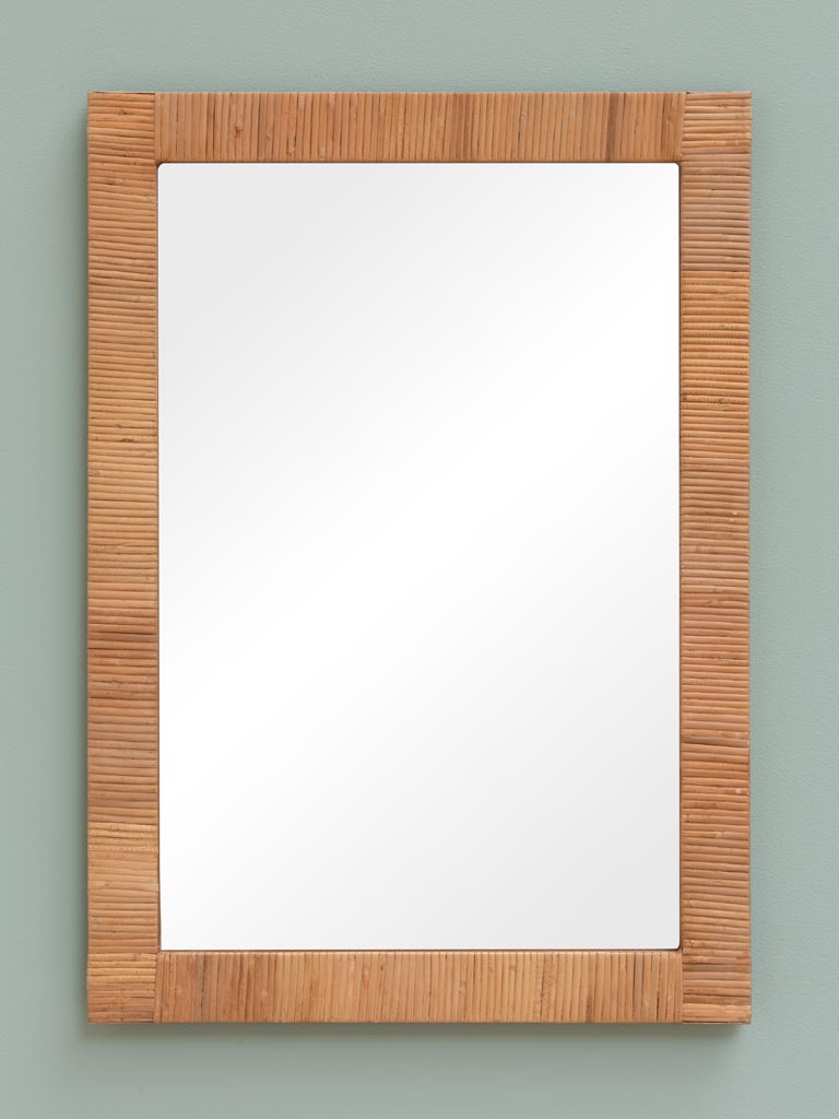 Miroir rectangulaire rotin plat Rita - 1