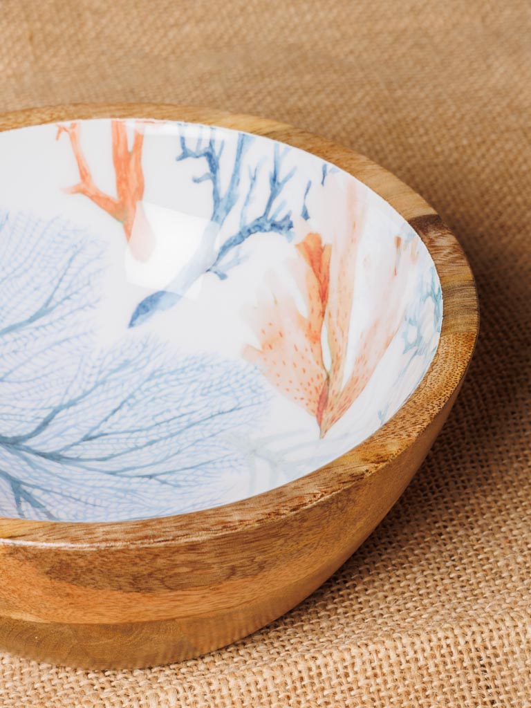 Medium enamelled mango salad bowl Coral - 5