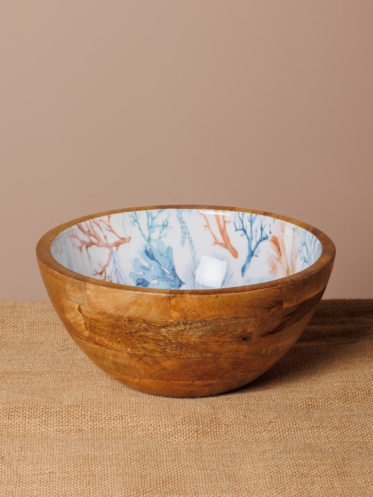 Enamelled mango salad bowl Coral - 1